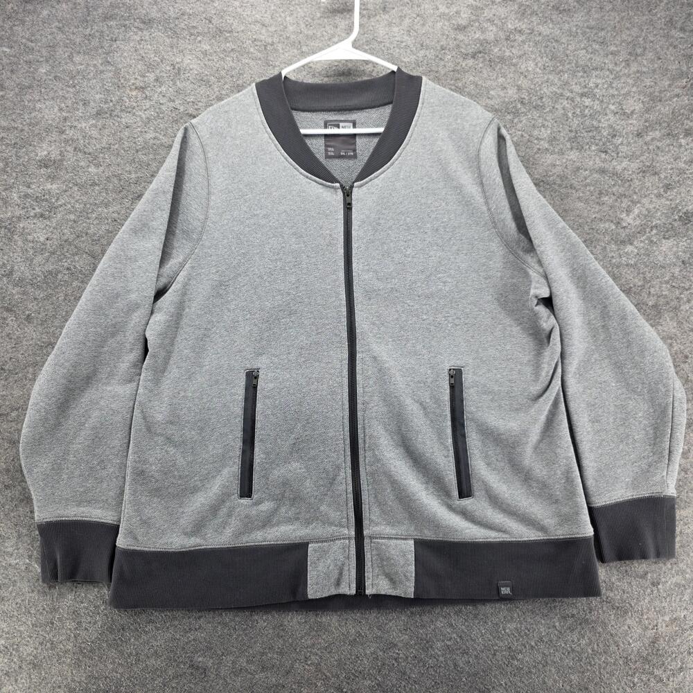 New Era Sweatshirt Womens 3XL Gray Full Zip Pockets Lined Heavyweight Fleece